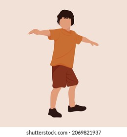 Niños de vector plano. Niños jugando, aislados. Ilustración vectorial.