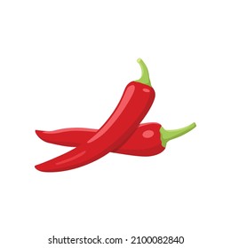 Vector plano de pimienta de chile aislado en fondo blanco. Icono gráfico de ilustración plana
