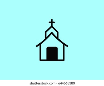 Flat vector church icon