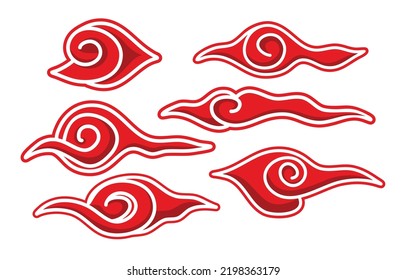 
flat vector with circular pattern shape, red clouds