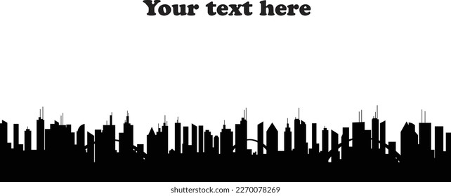 Esquina de la ciudad vectorial plana, blanco y negro, tarjeta de saludo