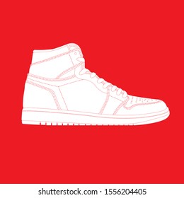 Flat vector of classic basketball shoes