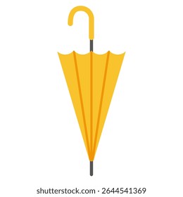 Flat Vector of a Closed Yellow Umbrella