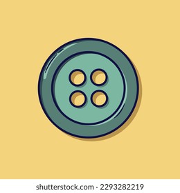 Flat vector clothes buttons illustration on cute yellow background