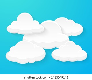 Flat vector clouds Decorated separately from the background.