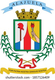 Flat vector coat of arms of Costa Rican province of Alajuela