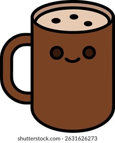 Flat Vector Cocoa Mug Icon In Clean Minimalist Graphic Style