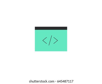 Flat vector code editor programming