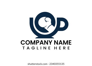 Flat vector coffee cup boxing sport logo modern