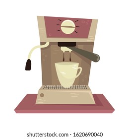 Flat vector coffee machine. Alternative methods of brewing coffee. Coffee culture.
