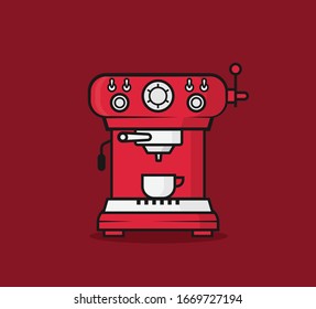 Flat vector coffee machine icon