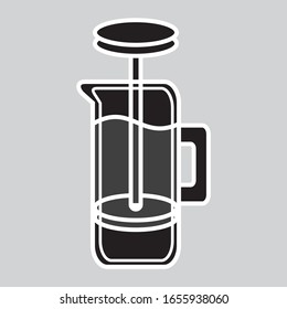 Flat vector coffee maker icon design illustration