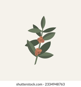 Flat vector coffee plant illustration