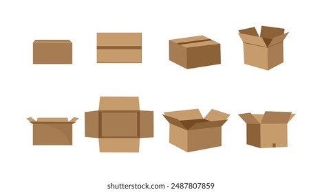 flat vector collection of cardboard illustrations