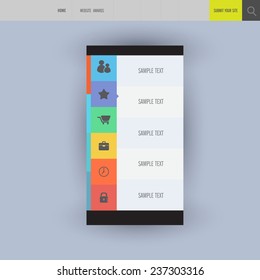 Flat vector collection of modern mobile phones elements.