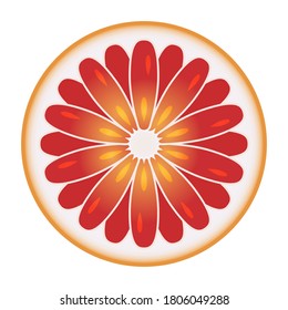 Icono de color vectorial plano dividido de pomelo o pomelo para aplicaciones y sitios web