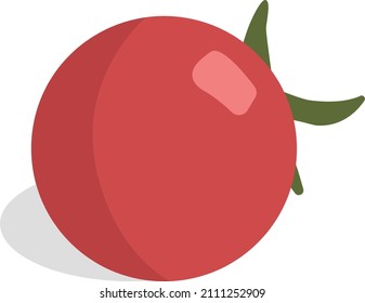 Flat vector colored red tomato cherry illustration pomodoro