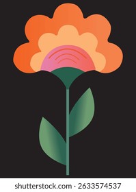 Flacher Vektor ein bunter Frühling Blumen in verschiedenen Formen. Blume und Bohne mit Tautropfen, Flat Vektor Doodle Blumen.