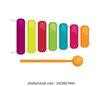 Flat vector Colorful xylophone toy 