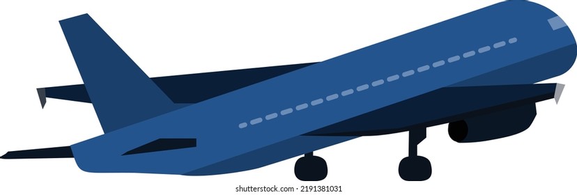 flat vector of the Commercial Jet Airplane aircraft with a blue base color.