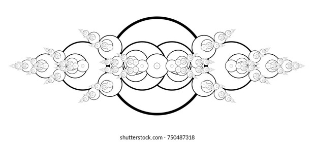 Flat Vector Computer Generated  Annular Fractal - Generative Art  