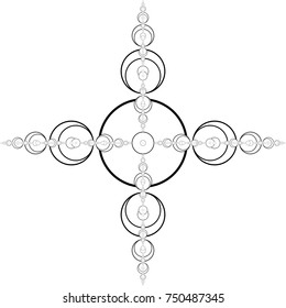Flat Vector Computer Generated  Annular Fractal - Generative Art  