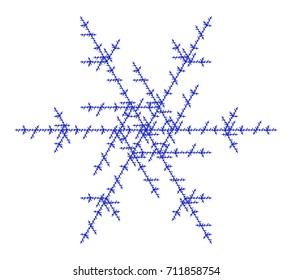 Flat Vector Computer Generated   Koch Snowflake L-system Fractal - Generative Art  