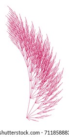 Flat Vector Computer Generated  L-system Branching Fractal  - Generative Art  