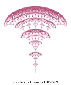 Flat Vector Computer Generated  L-system Branching Fractal  - Generative Art 