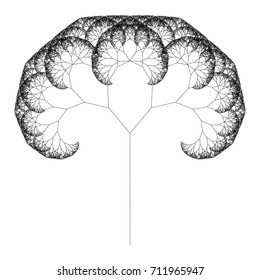 Flat Vector Computer Generated   L-system Fractal Tree - Generative Art 