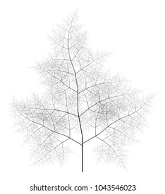 Flat Vector Computer Generated Self-Similar L-system Branching Tree Fractal  - Generative Art  
