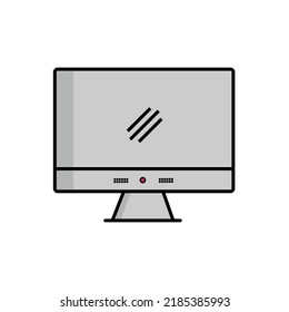 vector plano del monitor de ordenador. diseño plano para la ilustración por computadora.