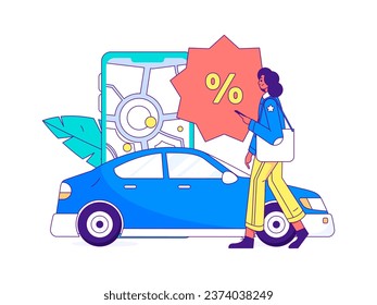 Flat vector concept operation hand drawn illustration of people taking a taxi

