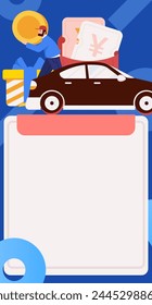 Flat vector concept operation hand drawn illustration of people taking a taxi
