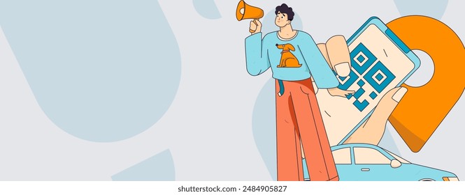 Flat vector concept operation hand drawn illustration of people taking a taxi
