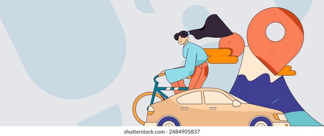 Flat vector concept operation hand drawn illustration of people taking a taxi
