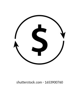 Flat vector convert icon. Currency exchange flat icon. Money convert . Dollar icon.