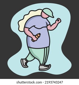Flat Vector Cool People Character Premium Vector