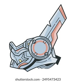 flat vector of cool robot mouth mask seen from the side
