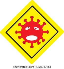 tablón de anuncios de virus de corona vectorial plana en fondo blanco
