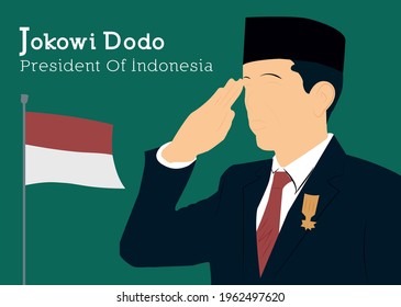 Flat Vector Of Country Leader Joko Widodo President Of Asia Indonesia