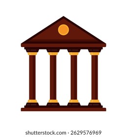 Flat vector of a courthouse, symbolizing legal institution and justice administration.