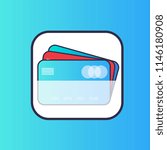 Flat vector credit card. Business and finance. Vector illustration EPS10