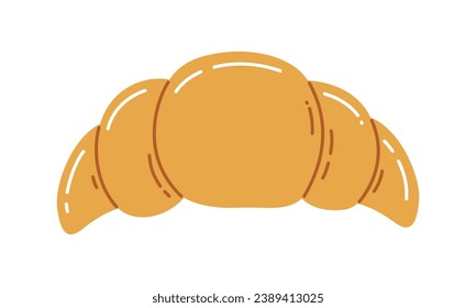 Flat vector croissant isolated on white background