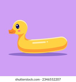 flat vector cute duck tire
