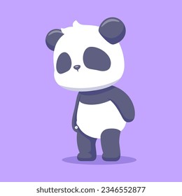 flat vector cute panda animal