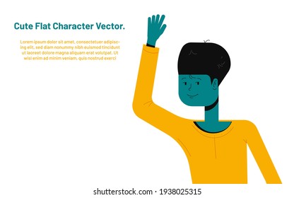flat vector cute smile character