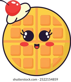 vetor plano bonito waffle ilustração