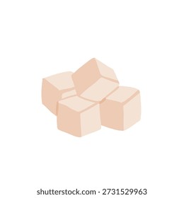 Conjunto de productos lácteos y quesos de Vector plano aislado sobre fondo blanco. Leche, mantequilla, huevos, nata, yogur, requesón, parmesano, cheddar, queso azul, cubitos de queso, colección de productos lácteos