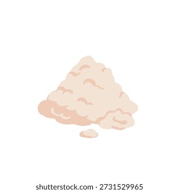 Conjunto de productos lácteos y quesos de Vector plano aislado sobre fondo blanco. Leche, mantequilla, huevos, nata, yogur, requesón, parmesano, cheddar, queso azul, cubitos de queso, colección de productos lácteos